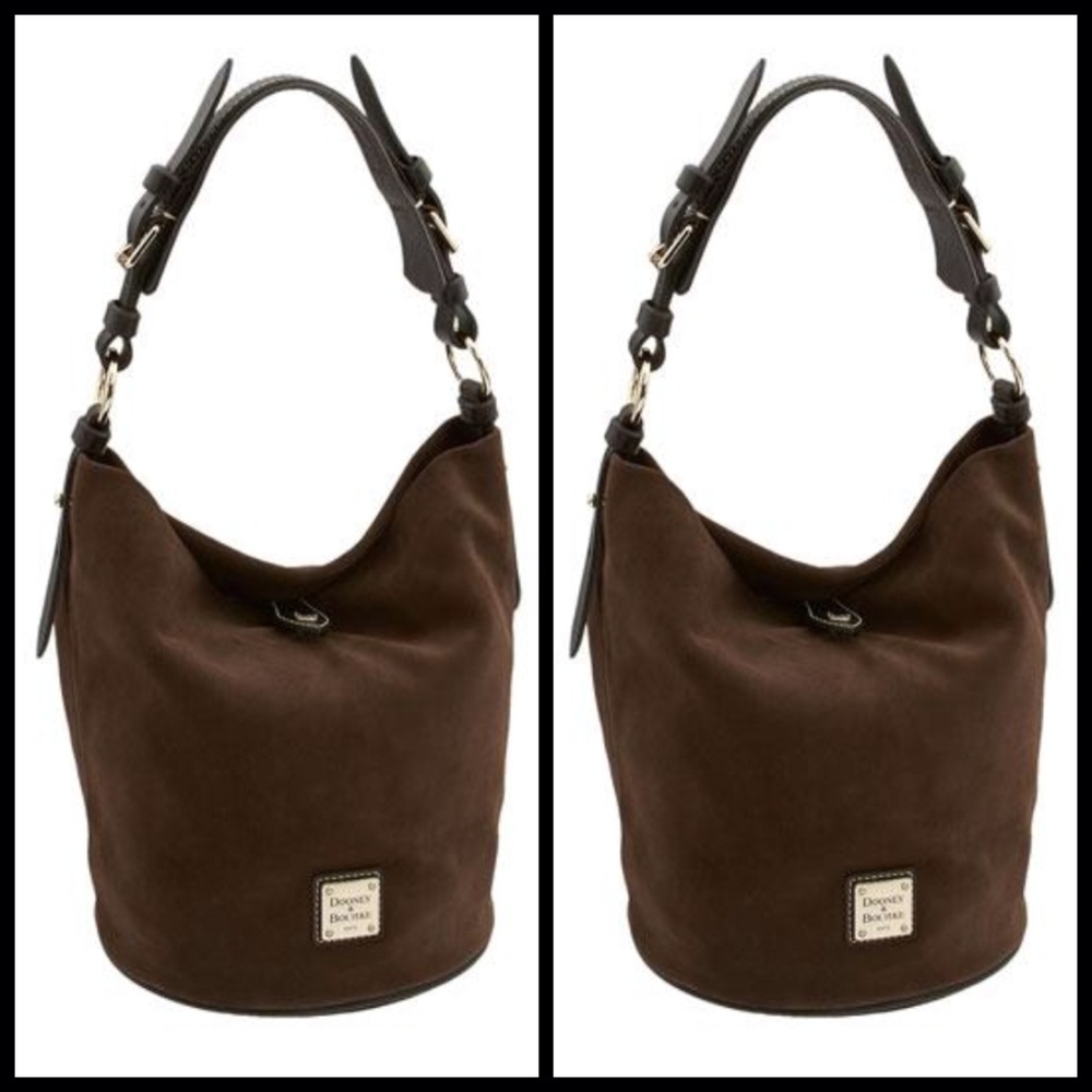 Dooney & Bourke Brown Suede Hobo Shoulder Bag